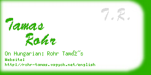 tamas rohr business card